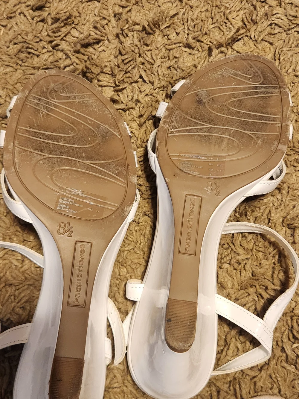 Predictions White Strappy T-Strap Sandals - White